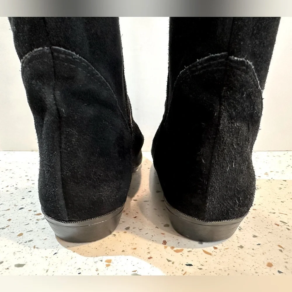 Over The Knee Black Suede Leather Boots Made in‎ Spain